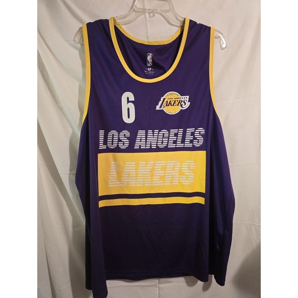 LOS ANGELES LAKERS Lebron 6 James Summer Tank Top jersey men's XXL NBA - Picture 13 of 15